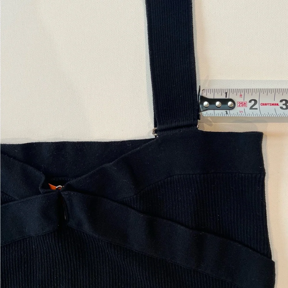 Cynthia Steffe Ribbed Knit Crisscross Stretch Black Medium Dressy Tank - Picture 8 of 9